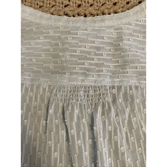 Pendleton Women’s Sheer Swiss Dot Baby Blue Peasant Blouse -Tassels - Size‎ L - Picture 15 of 16